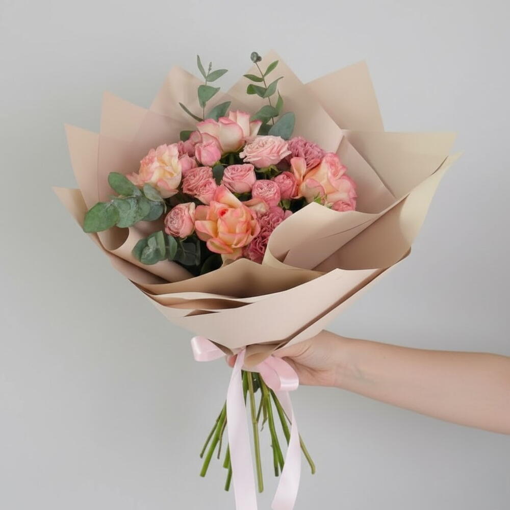 Romantic Pink Mix Bouquet – Soft Pastel Roses
