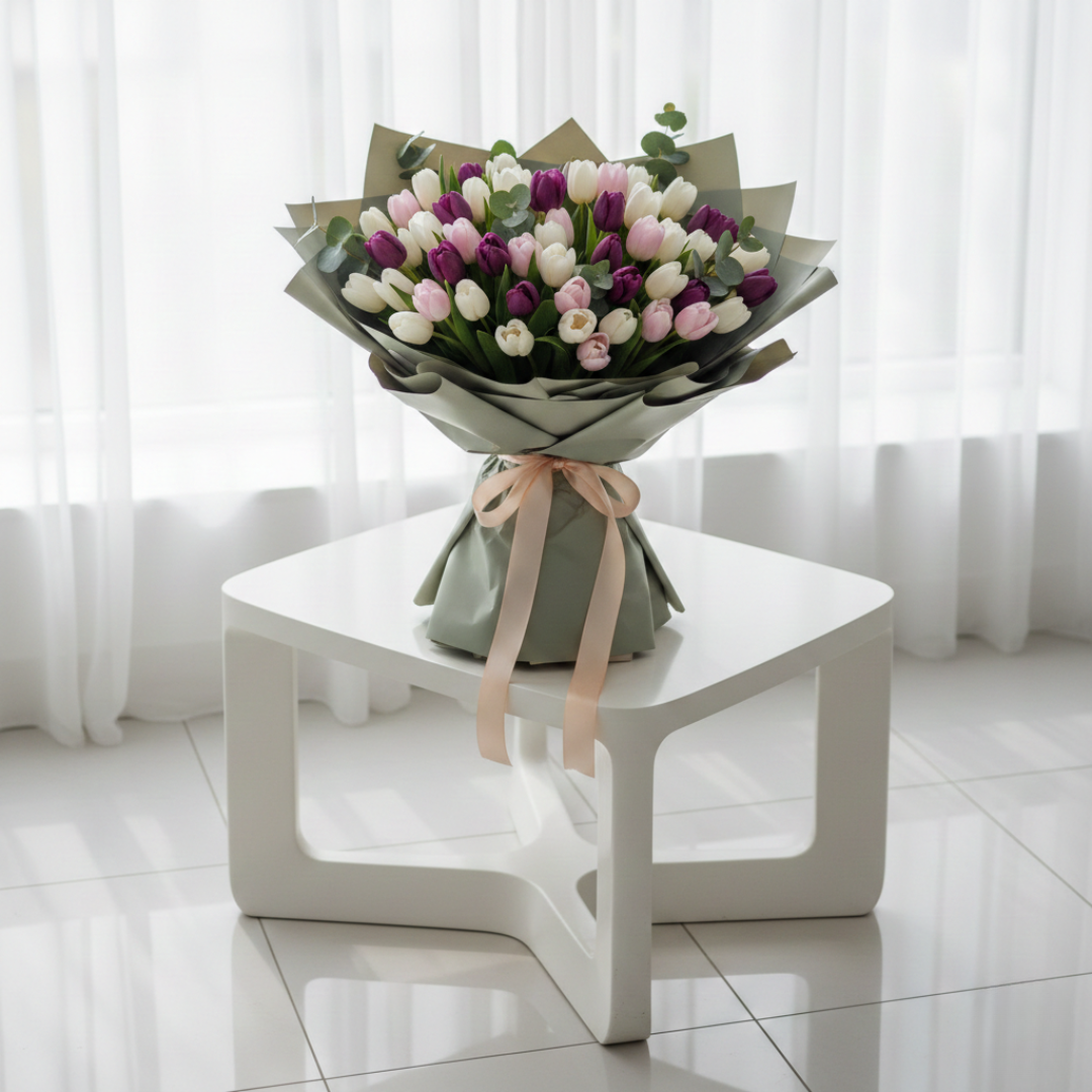 Blush & Plum Tulip Elegance