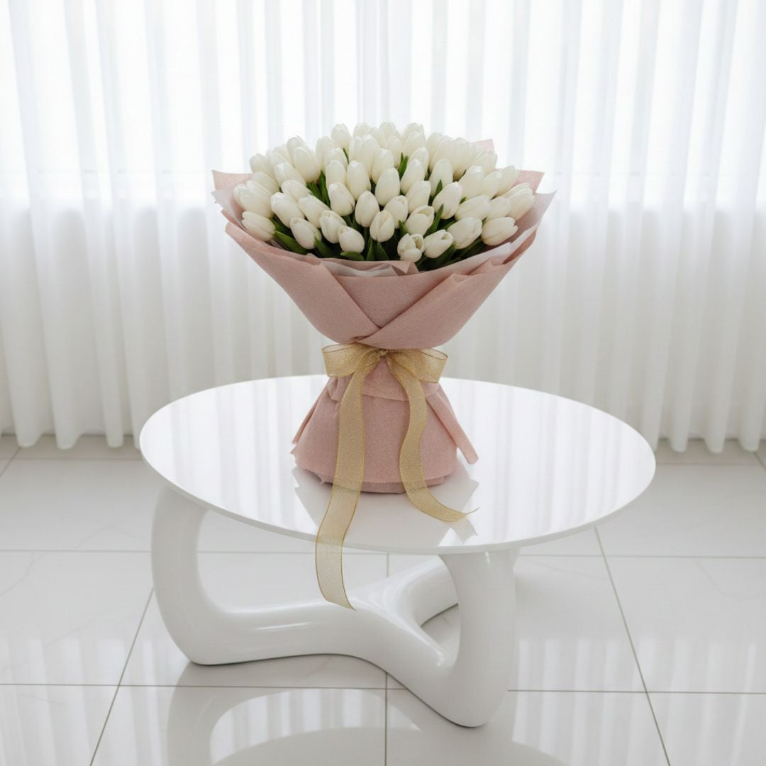 Ivory Grave Tulip Bouquet