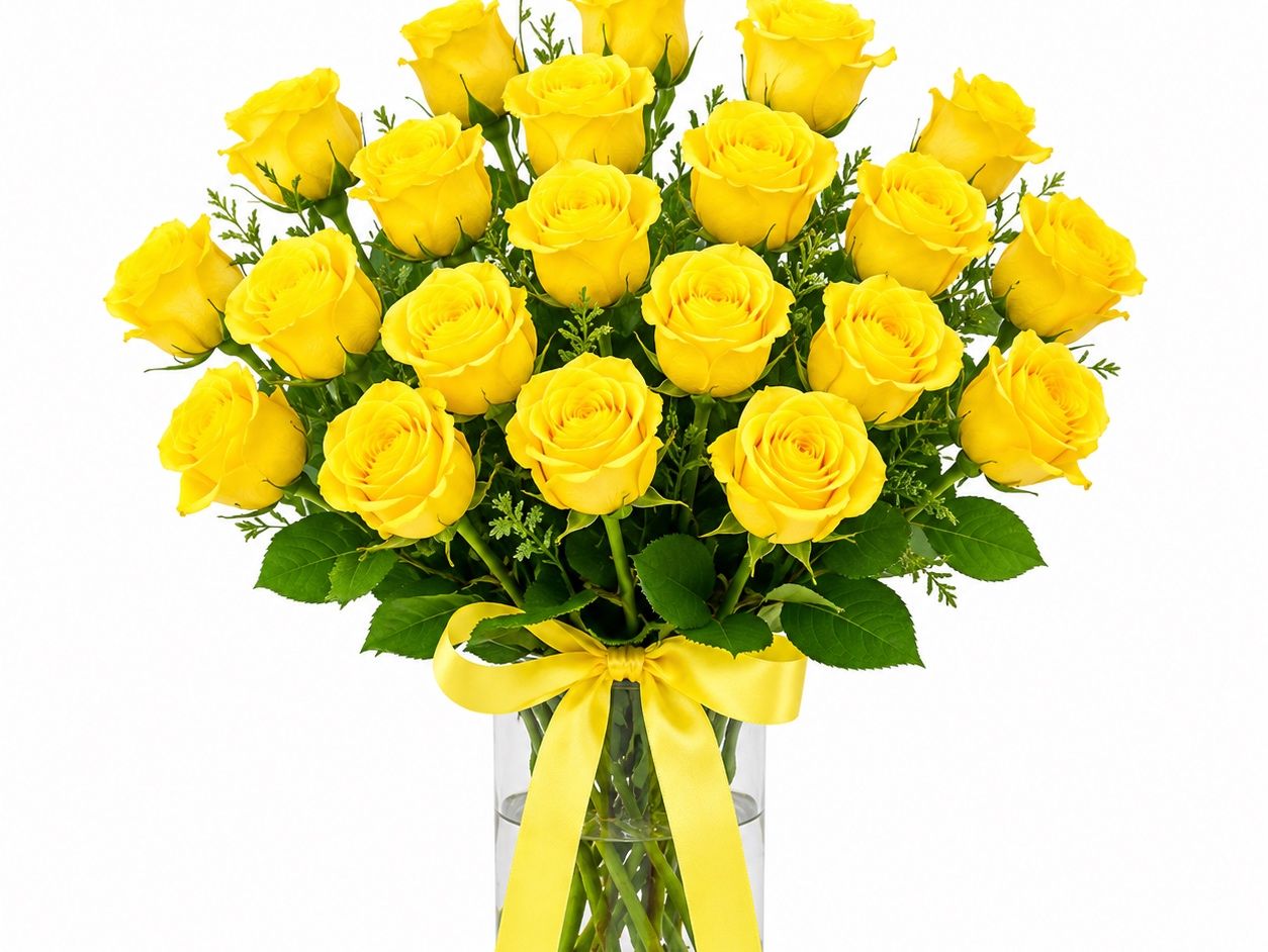 21 yellow roses