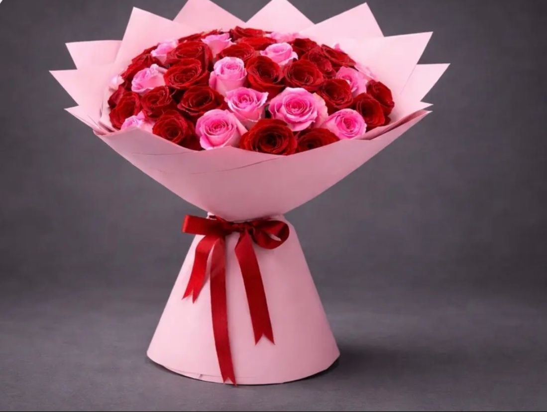 51 Pink and Red Roses