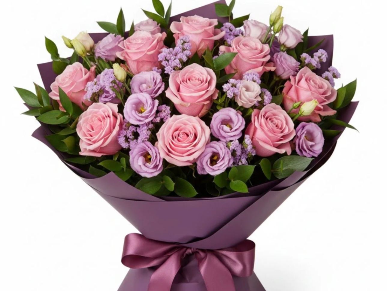 Blush & Bloom – Pink Roses and Eustomas Birthday Flowers