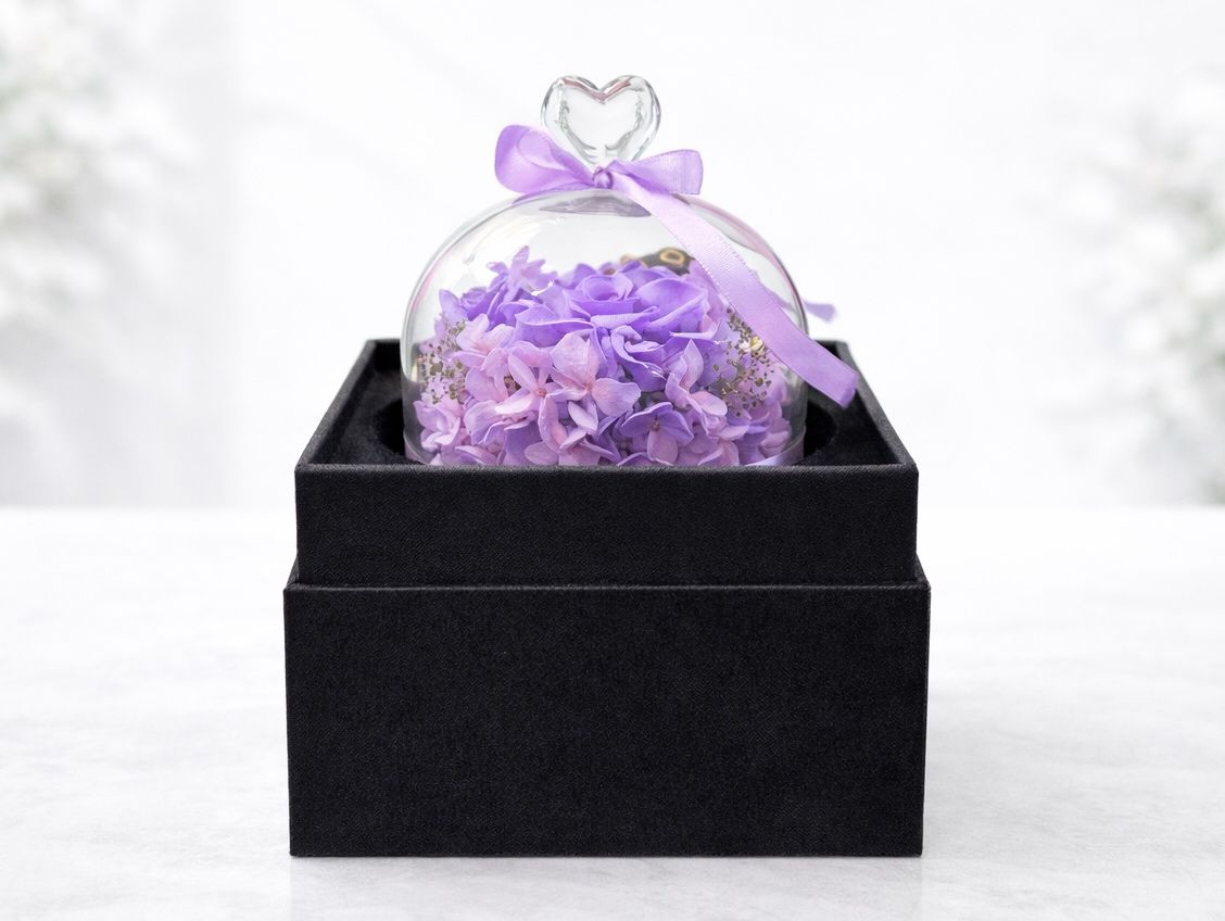Lavender Eternal Single Rose Dome
