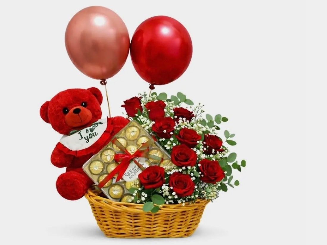 Red Rose Basket Combo