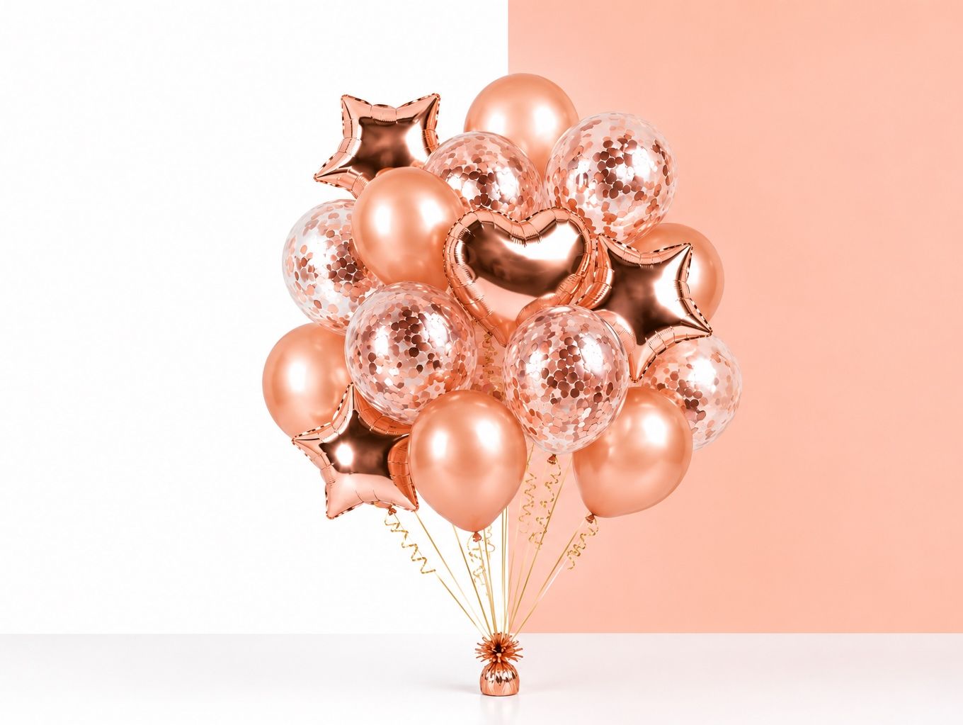 Rose Gold Balloons Set