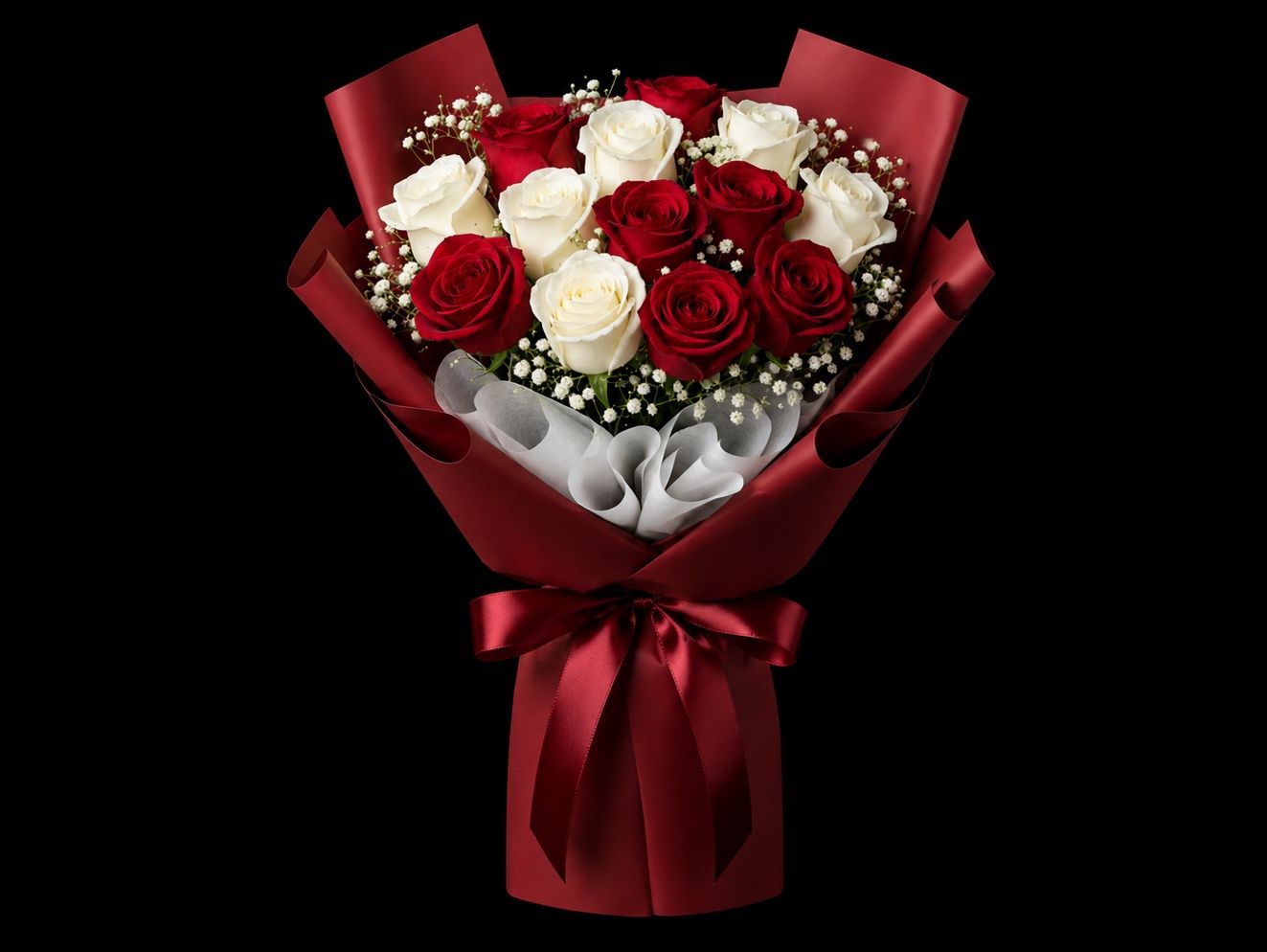 Red White Rose Bouquet