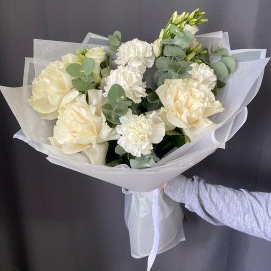 White Roses and Dianthus-1837