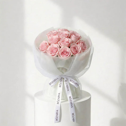 Petite Pink Cloud: The 12-Rose Minimalist Classic