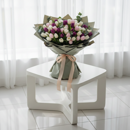 Blush & Plum Tulip Elegance