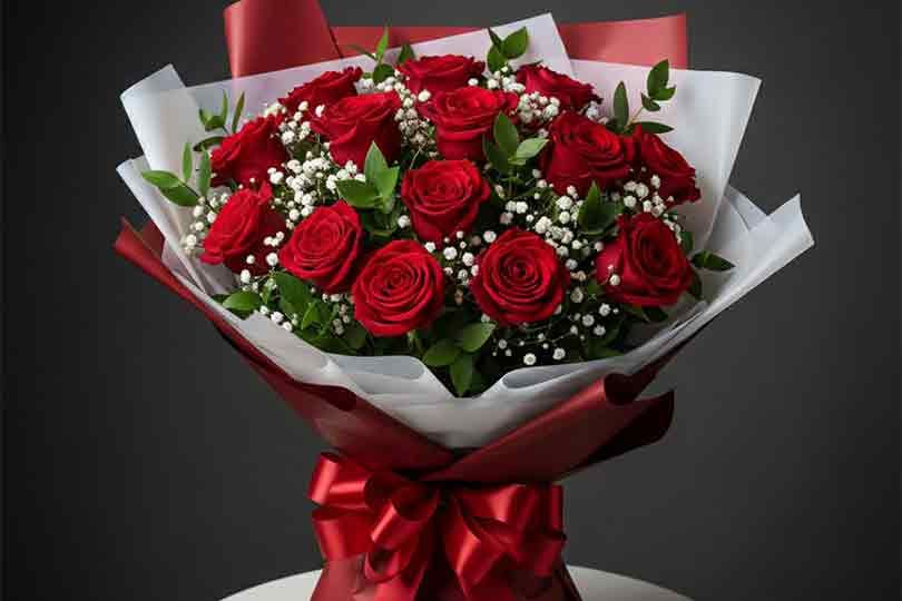 Flaming Valentine’s Day bouquet