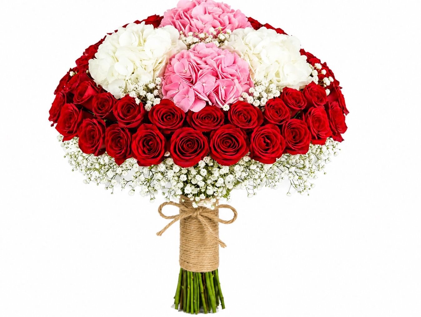 Romantic Halo - Red Rose Bridal Arrangement