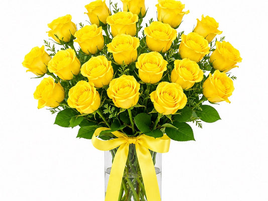 21 yellow roses