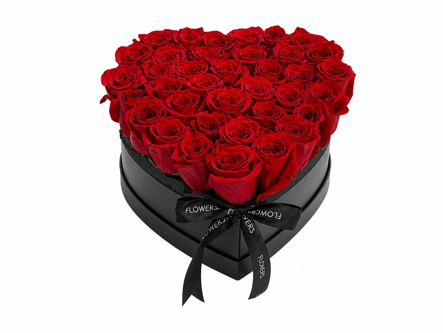 40 Red Roses Heart Luxury Box