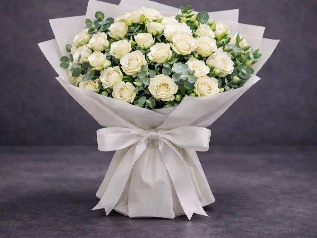 Pure Elegance White Baby Rose Bouquet