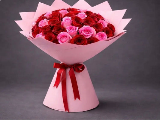 51 Pink and Red Roses