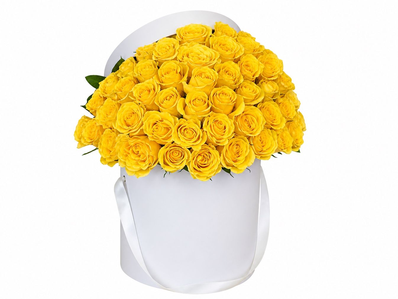 Luxury 50 Deep Yellow Roses Box