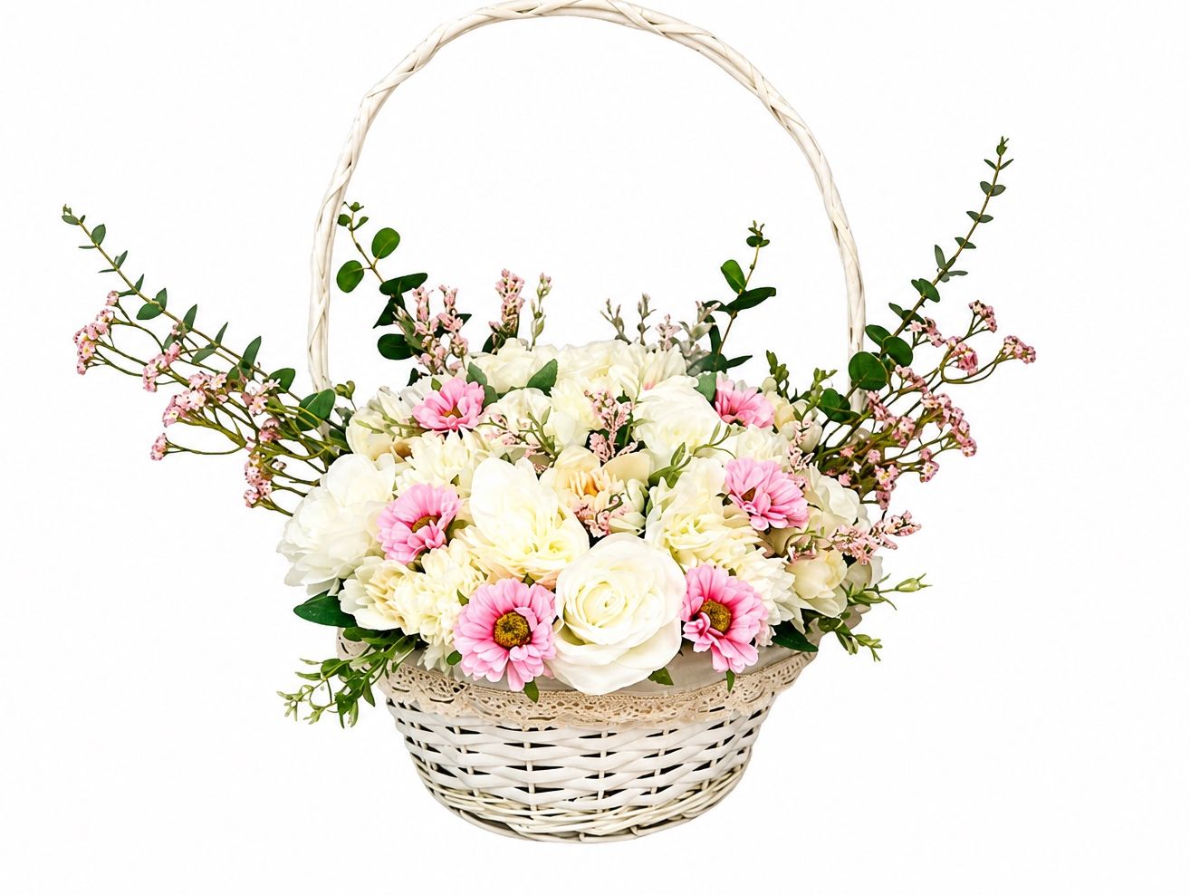 Pink White Basket