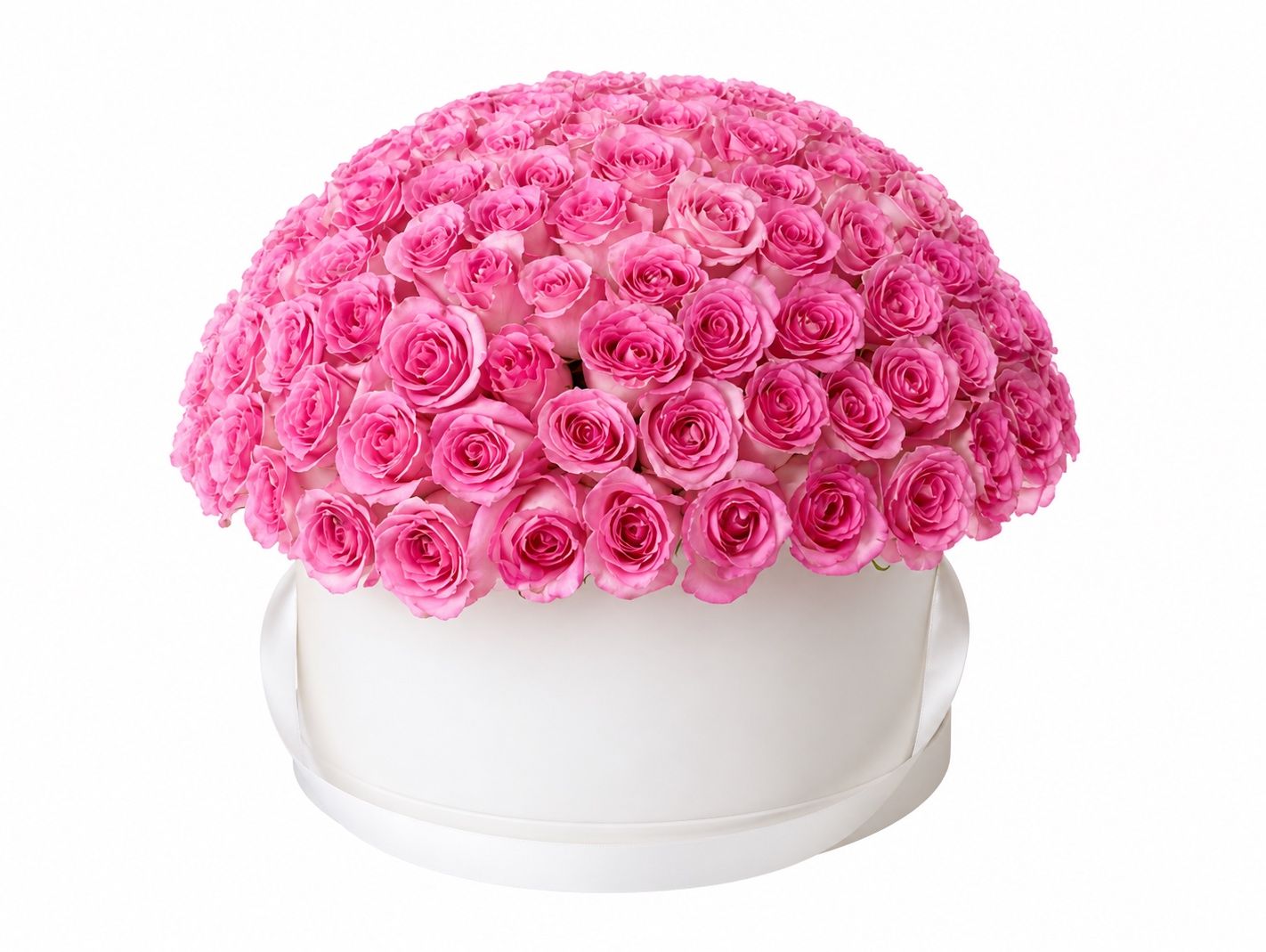 Luxury 100 Pink Roses Dome Box
