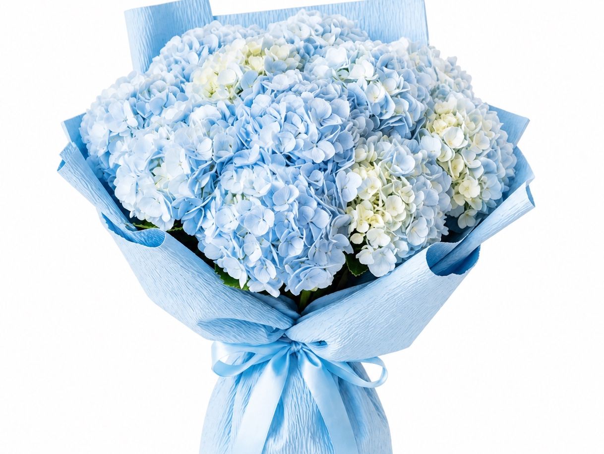 Gentle Sky - Sky Blue Hydrangea Bouquet