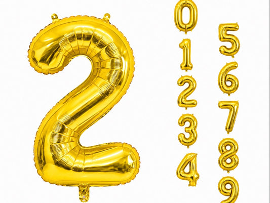 Number Helium Balloon Gold