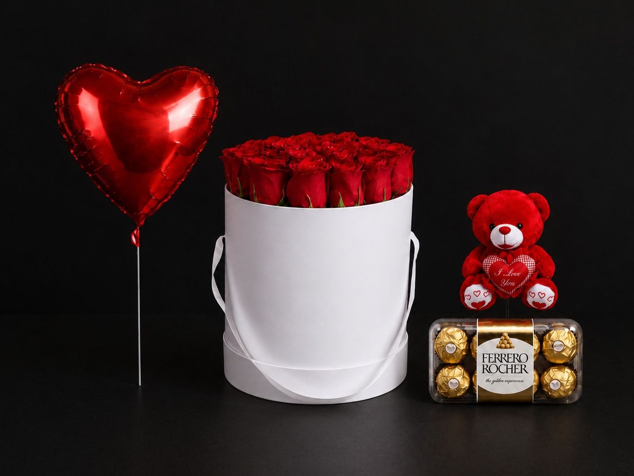Luxury 21 Red Roses Love Box Combo