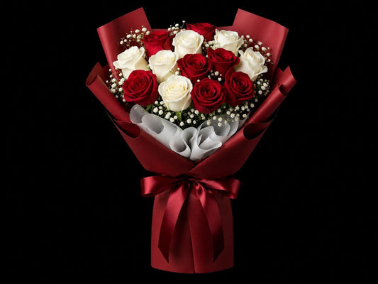 Red White Rose Bouquet